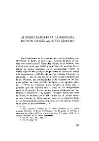 Algunos datos para la biografía de D. Tomás Antonio Sánchez