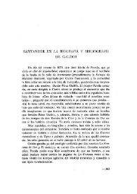 Santander en la biografía y bibliografía de Galdós
