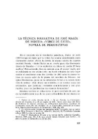 La técnica narrativa de José María de Pereda: 