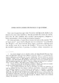 Otra nota sobre Petrarca y Quevedo