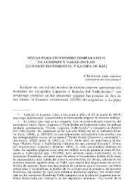 Notas para un estudio comparativo de Lugones y Valle-Inclán. (