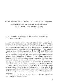 Convergencias y divergencias en la narrativa cronística de la guerra de Granada: la campaña de Setenil (1407)