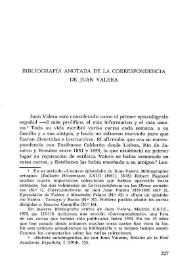Bibliografía anotada de la correspondencia de Juan Valera