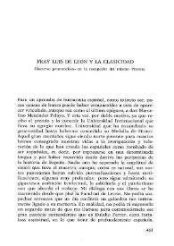 Fray Luis de León y la clasicidad