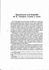 Aportaciones a la biografía de D. Telesforo Trueba y Cosío