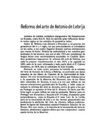 Reforma del arte de Antonio de Lebrija