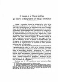 El trueque de la villa de Santillana que hicieron el Abad y Cabildo con el Duque del Infantado