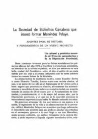 La Sociedad de Bibliófilos Cántabros que intentó formar Menéndez Pelayo. Apuntes para su historia y fundamentos de un nuevo proyecto