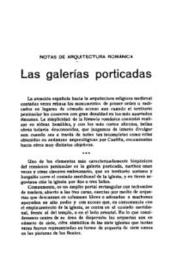 Notas de arquitectura románica. Las galerías porticadas