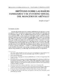 Hipótesis sobre las raíces familiares y el entorno social del Mancebo de Arévalo