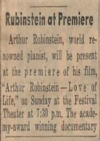 Rubinstein at premiere