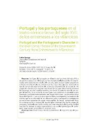 Portugal y los portugueses en el teatro cómico breve del siglo XVII: de los entremeses a los villancicos 