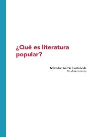 ¿Qué es literatura popular?