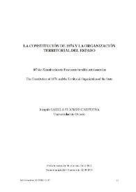 La Constitución de 1876 y la organización territorial del Estado