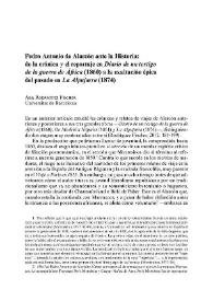 Pedro Antonio de Alarcón ante la Historia: de la crónica y el reportaje en 