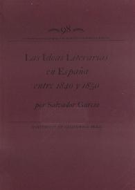Las ideas literarias en España entre 1840 y 1850