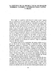 La estética de la música vocal de Joaquín Rodrigo: catorce canciones para canto y piano
