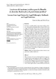 Lecciones del nazismo jurídico para la filosofía de derecho: Radbruch y el positivismo jurídico