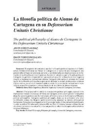 La filosofía política de Alonso de Cartagena en su 