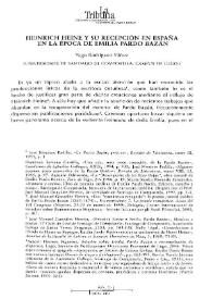 Heinrich Heine y su recepción en España en la época de Emilia Pardo Bazán