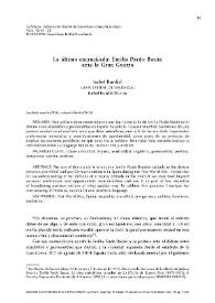 La última encrucijada: Emilia Pardo Bazán ante la Gran Guerra