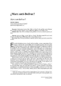 ¿Marx anti-Bolívar?