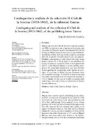 Catalogación y análisis de la colección El Club de la Sonrisa (1955-1960), de la editorial Taurus