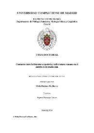 Contactos entre la literatura española y la literatura rumana en el ámbito de la traducción [Selección]