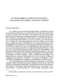 El epistolario de Amós de Escalante y José Quintanilla. Algunos inéditos