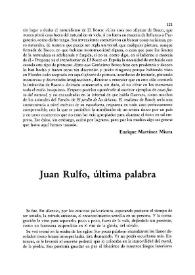 Juan Rulfo, última palabra