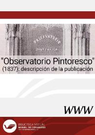 'Observatorio Pintoresco' (1837) : descripción de la publicación