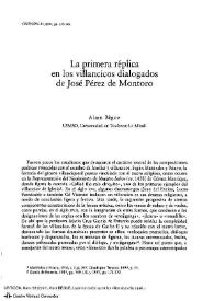  La primera réplica en los villancicos dialogados de José Pérez de Montoro