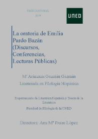 La oratoria de Emilia Pardo Bazán (discursos, conferencias, lecturas públicas)