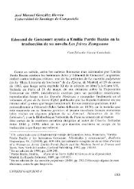 Edmond de Goncourt ayuda a Emilia Pardo Bazán en la traducción de su novela 