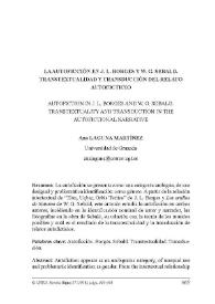 La autoficción en J. L. Borges y W. G. Sebald. Transtextualidad y transducción del relato autoficticio