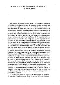 Notas sobre el pensamiento artístico de Paul Klee