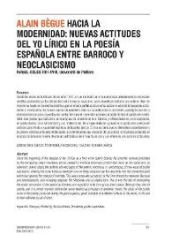 Hacia la modernidad: nuevas actitudes del yo lírico en la poesía española entre Barroco y Neoclasicismo