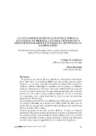 La deconstrucción de la política pública: el consejo de mujeres, géneros, diversidad y derechos humanos de Ituzaingó, provincia de Buenos Aires