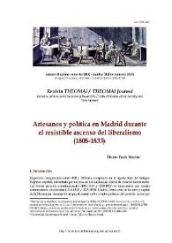 Artesanos y política en Madrid durante el resistible ascenso del liberalismo (1808-1833)