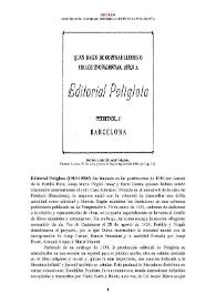 Editorial Políglota [editorial] (1919-1950?) [Semblanza]