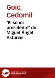 'El señor presidente' de Miguel Ángel Asturias
