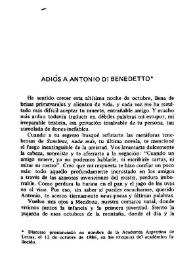 Adiós a Antonio Di Benedetto