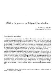 Sátira de guerra en Miguel Hernández