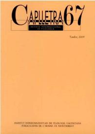 Caplletra: Revista Internacional de Filologia. Núm. 67, tardor 2019 