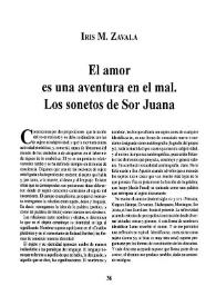 El amor es una aventura en el mal. Los sonetos de Sor Juana
