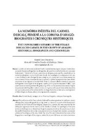 La memòria inèdita del Carmel descalç femení a la Corona d’Aragó: biografies i cròniques històriques
 