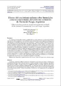 Efectos del crecimiento urbano sobre humedales costero-continentales del ambiente semiárido de Tierra del Fuego, Argentina