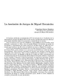 La Asociación de Amigos de Miguel Hernández