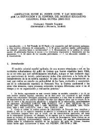 Conflicto entre el poder civil y las misiones por la definición y el control del modelo educativo colonial para Guinea (1835-1912)