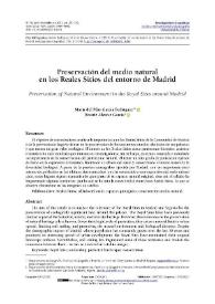 Preservación del medio natural en los Reales Sitios del entorno de Madrid